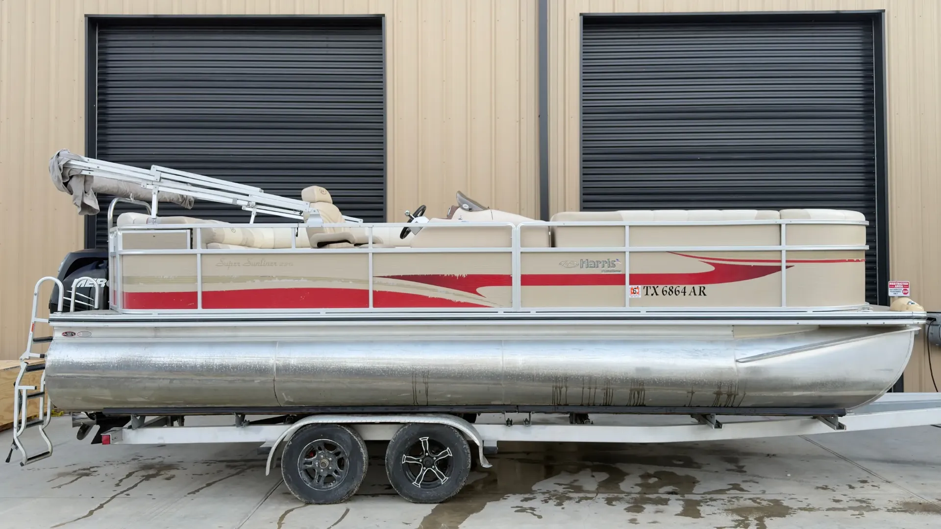 [10035] 2008 Harris Super Sunliner 220 Tritoon – Mercury 150 Verado | 331 Hours | Freshwater Only