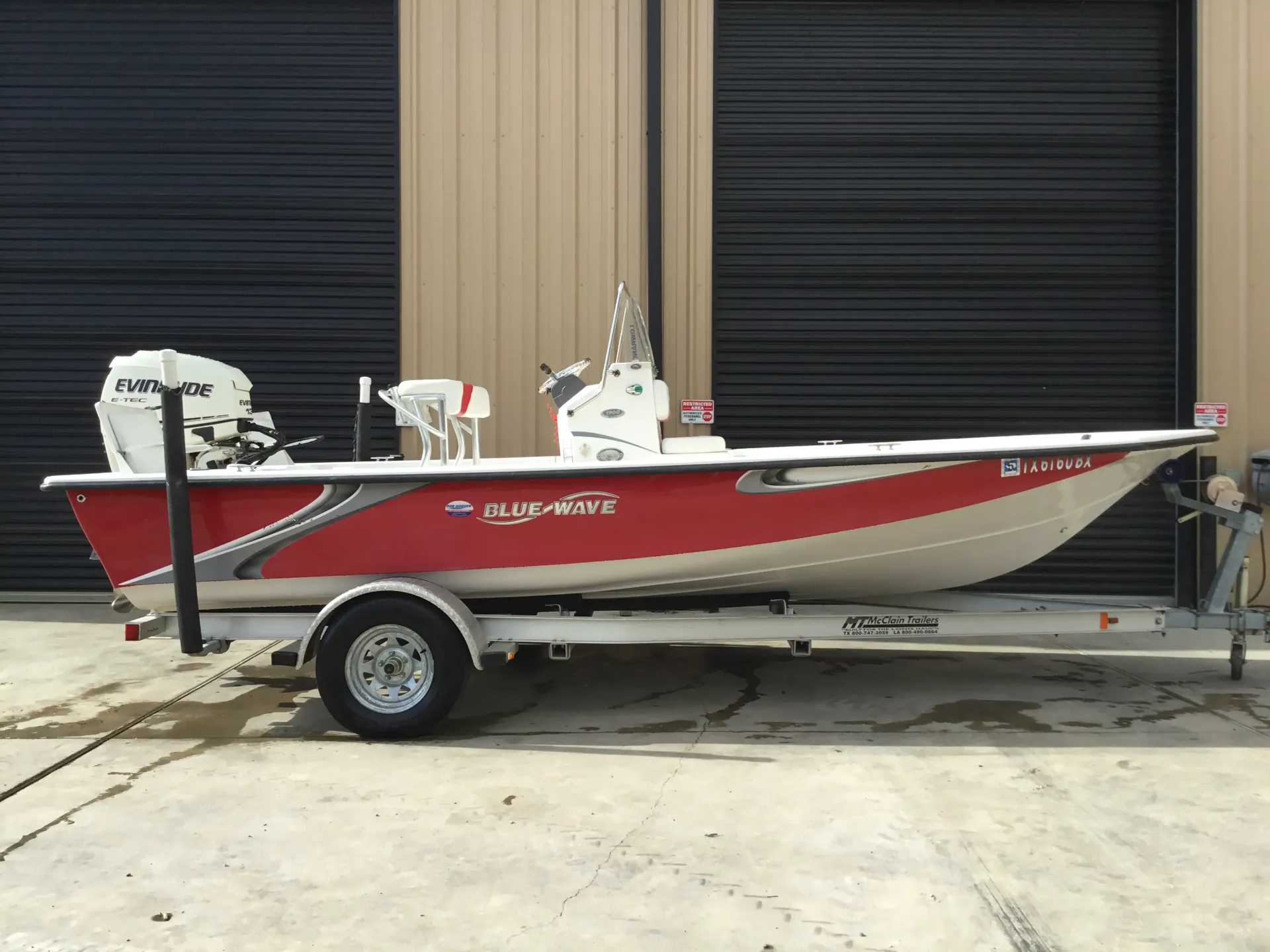 [10049] 2013 Blue Wave 1900 STL – Evinrude 130 E-TEC | 7 Passenger | Fishing Ready