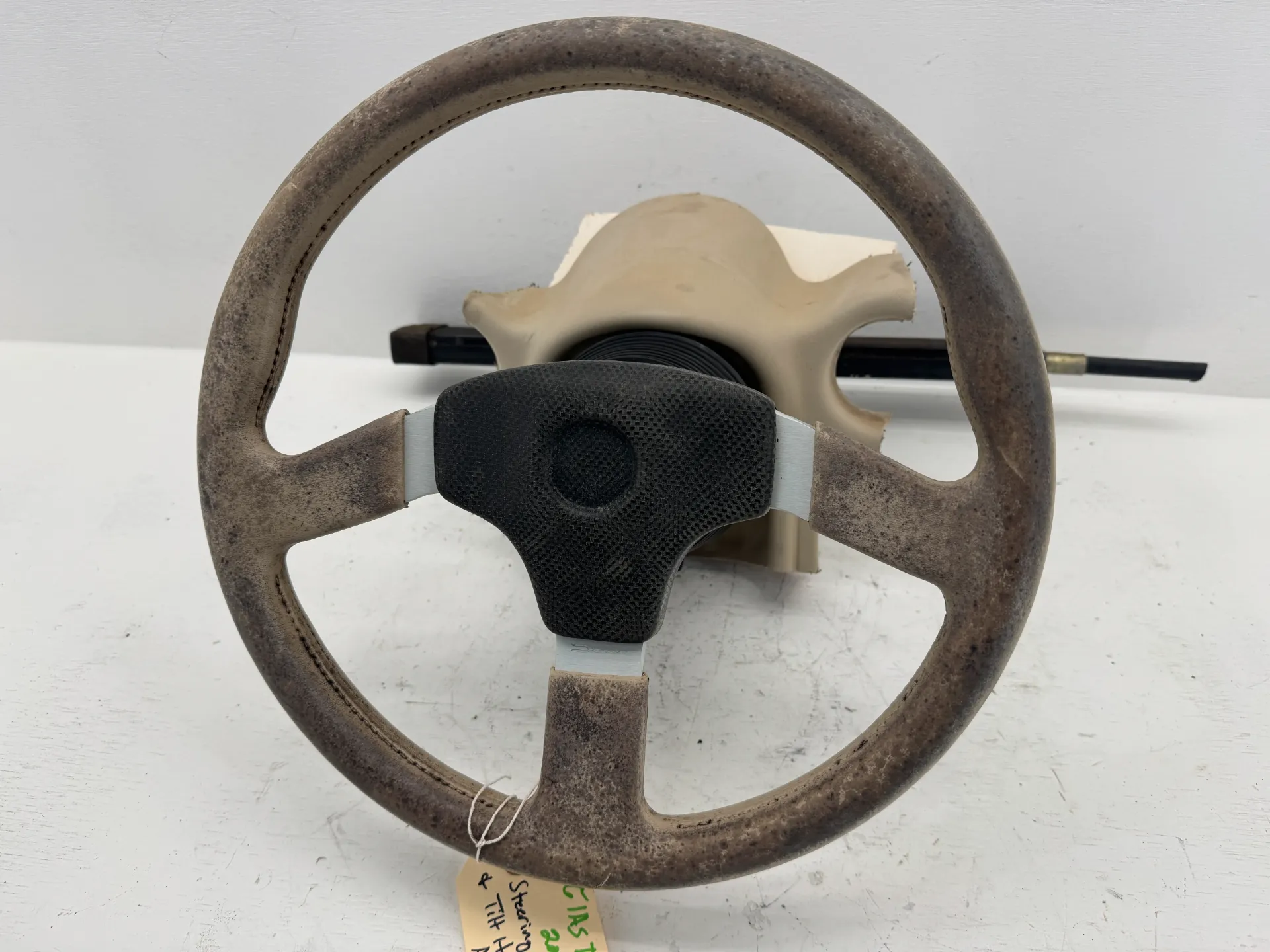OEM Glastron Steering Wheel & Tilt Helm Assembly – Tilt Steering Column – Tan Wheel