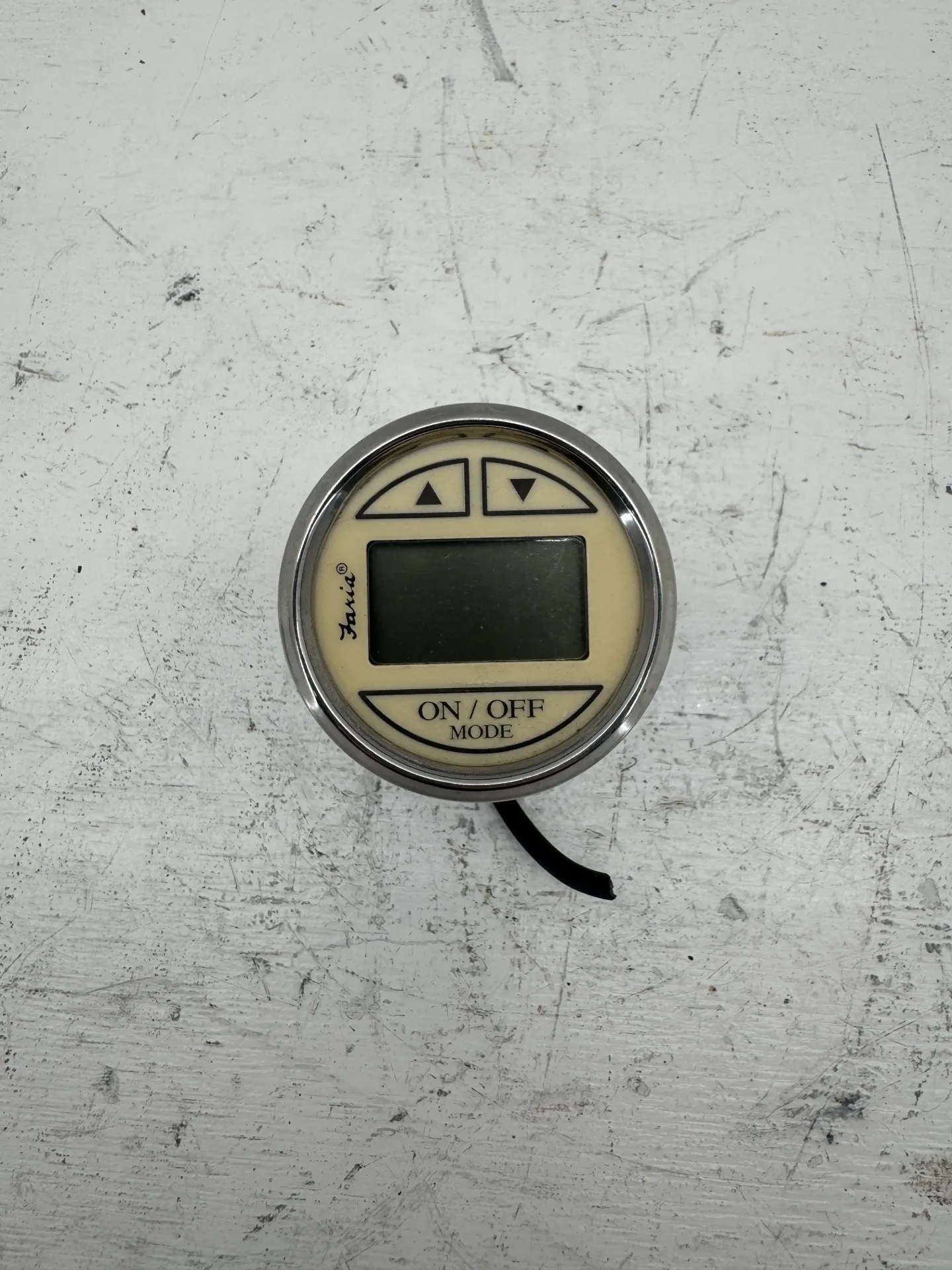 2006 Four Winns Faria Digital Depth Finder Gauge LCD Chrome Bezel Marine