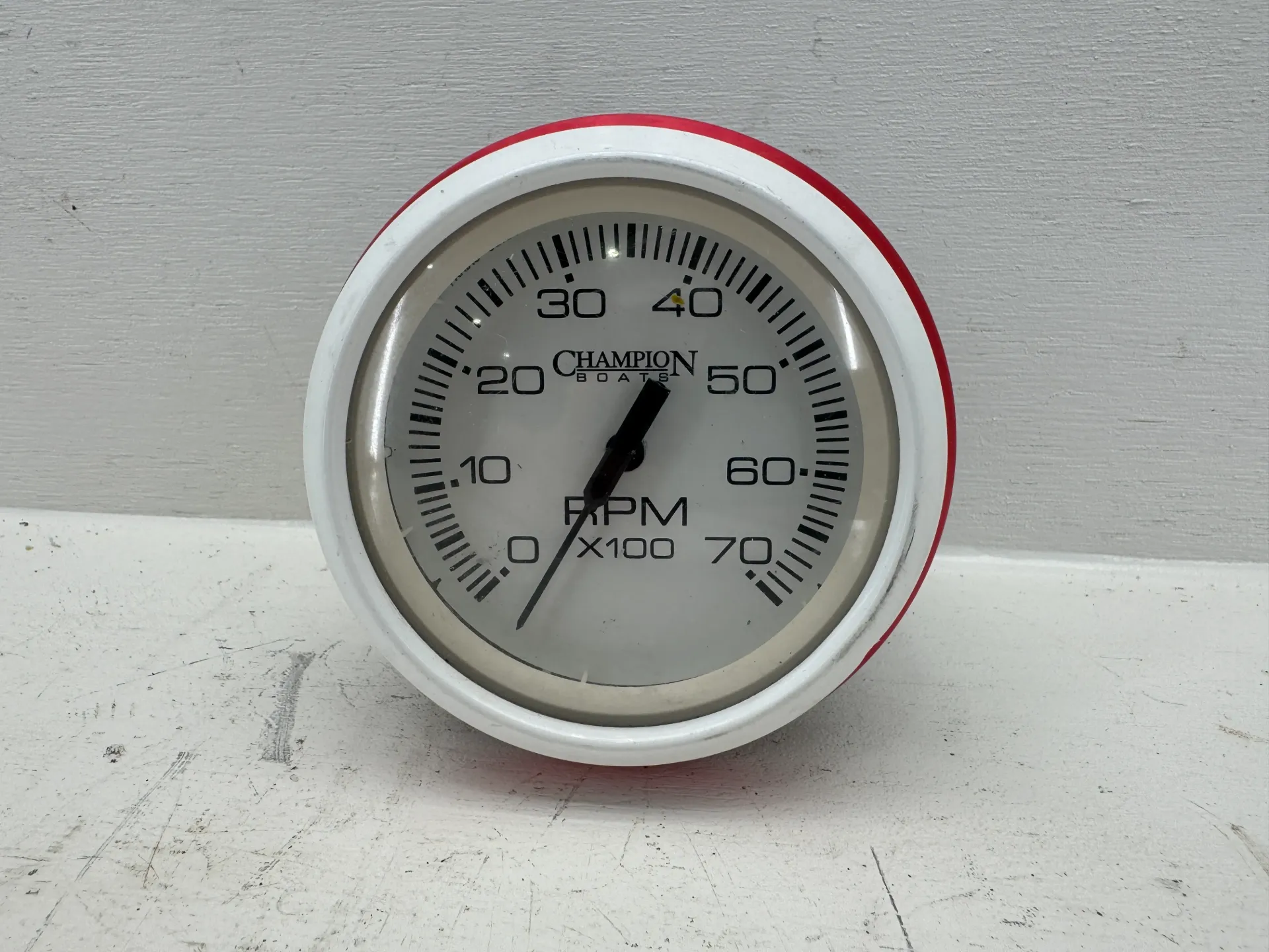 Champion Boats Faria 4" Tachometer Gauge 0-7000 RPM White Red Marine
