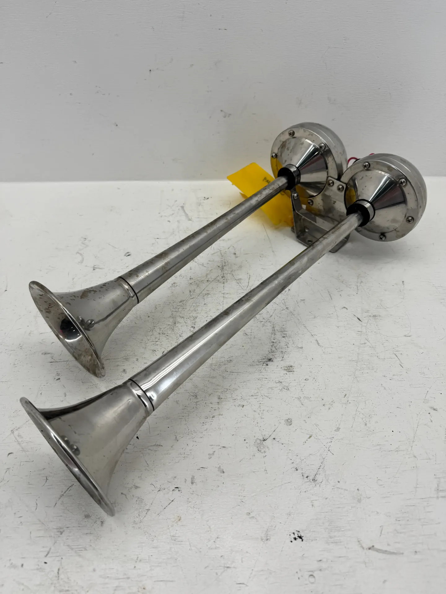 OEM Sea Ray Dual Stainless Steel Trumpet Marine Air Horn Assembly Pair