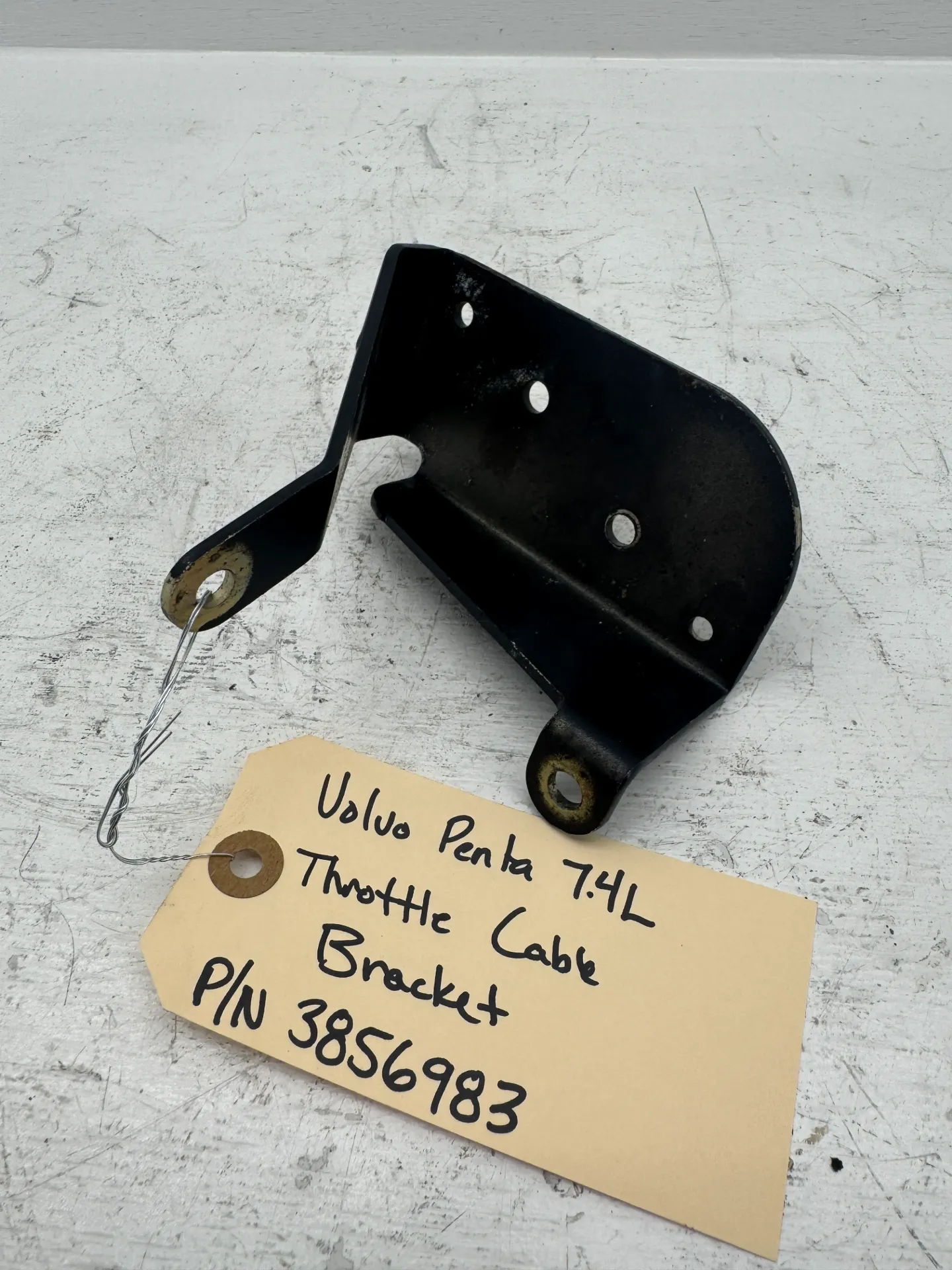 OEM Volvo Penta 7.4L Throttle Cable Mounting Bracket 3856983 V8 Marine