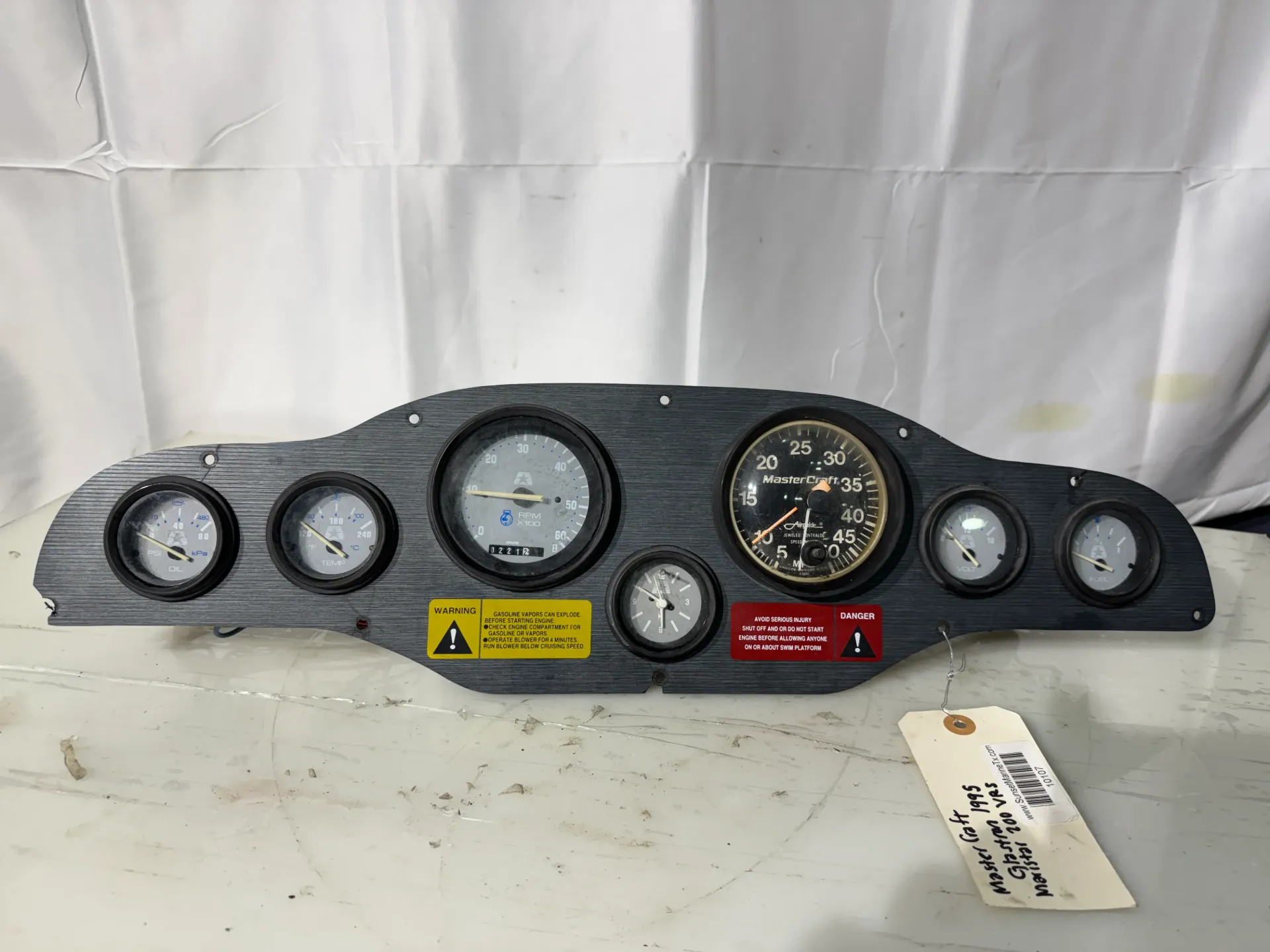 OEM 1995 MasterCraft Maristar 200 VRS Gauge Cluster Dash Panel Speedometer Tachometer