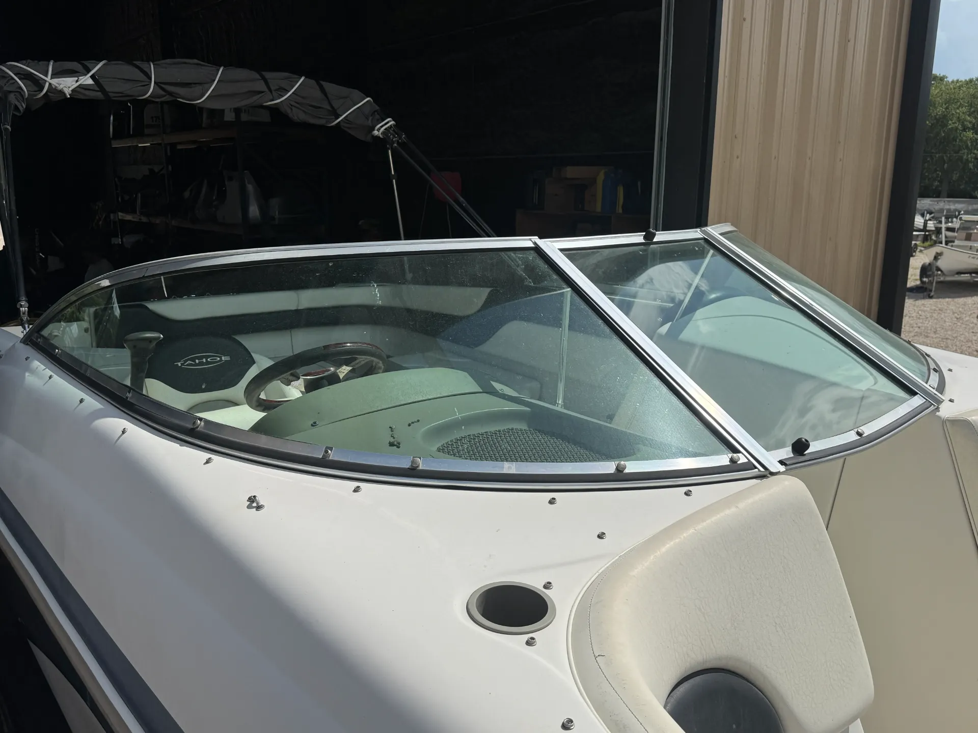 OEM 2003 Tahoe Bowrider Walk-Through Windshield Assembly Tempered Glass Aluminum Frame