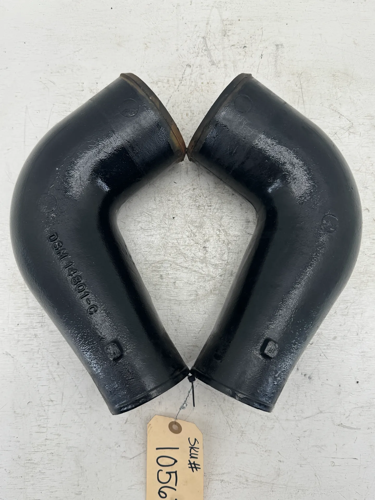 OEM MerCruiser 5.0L MPI V8 Exhaust Elbow Pipes Pair Cast Iron P/N 14801-C