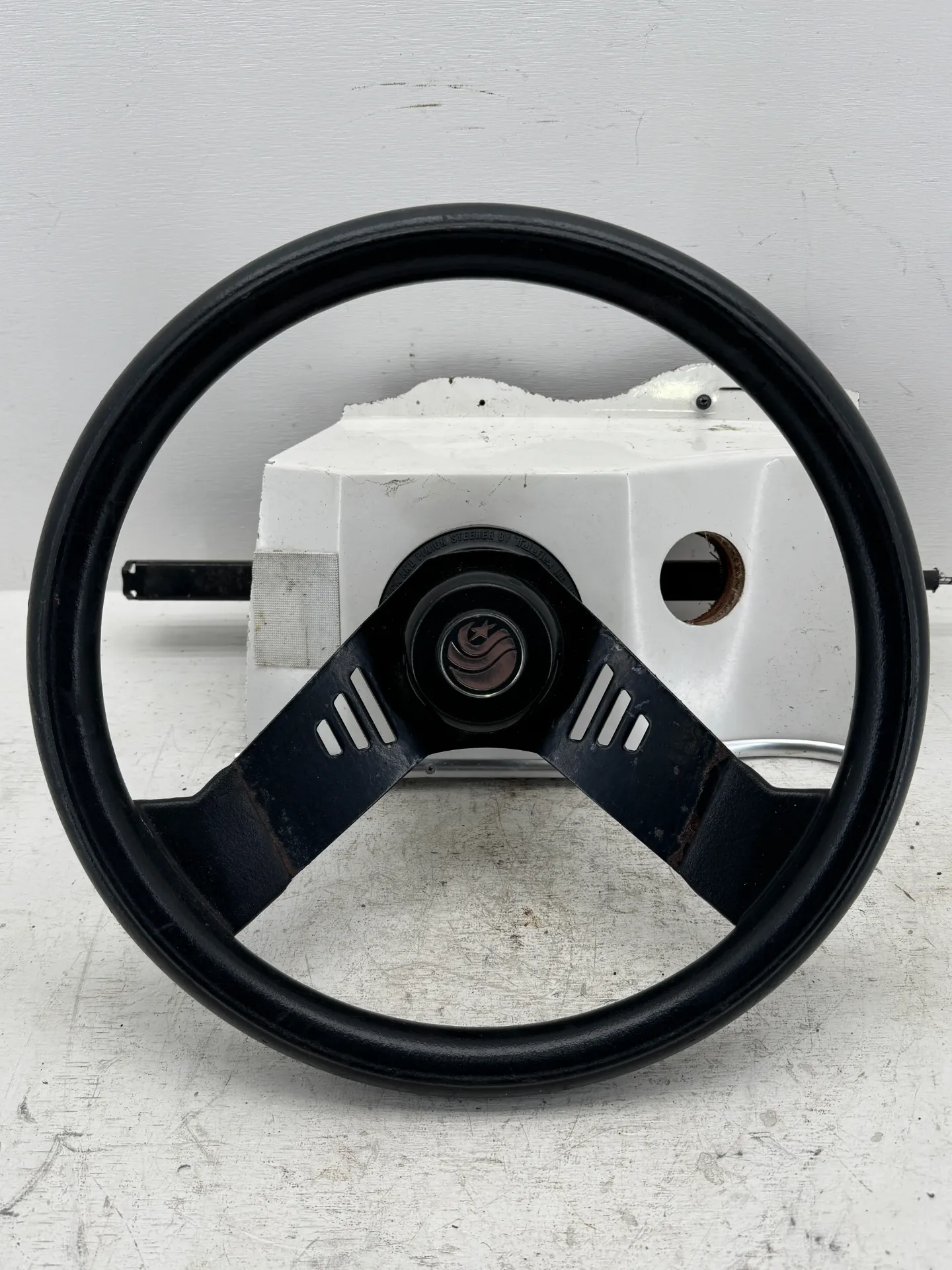 OEM Teleflex Rack Steering Assembly w/ Celebrity Steering Wheel & Cable 1991 Boat