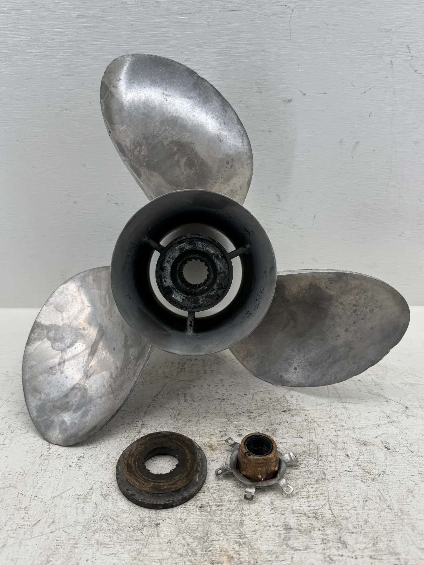 OEM Mercury MerCruiser Bravo One 14 x 17P 3-Blade Stainless Steel Propeller – 15 Spline