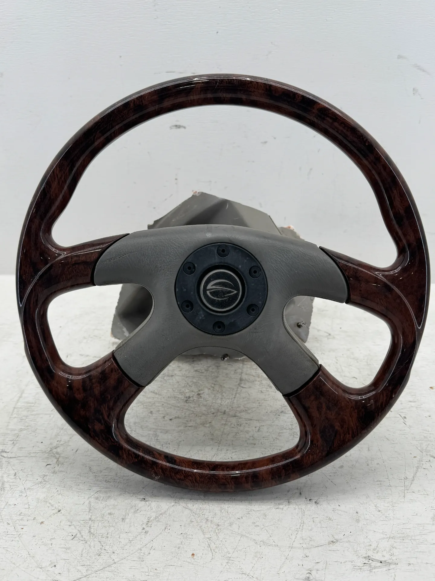 2005 OEM Teleflex Tilt Steering Helm Assembly w/ Crownline Woodgrain Steering Wheel