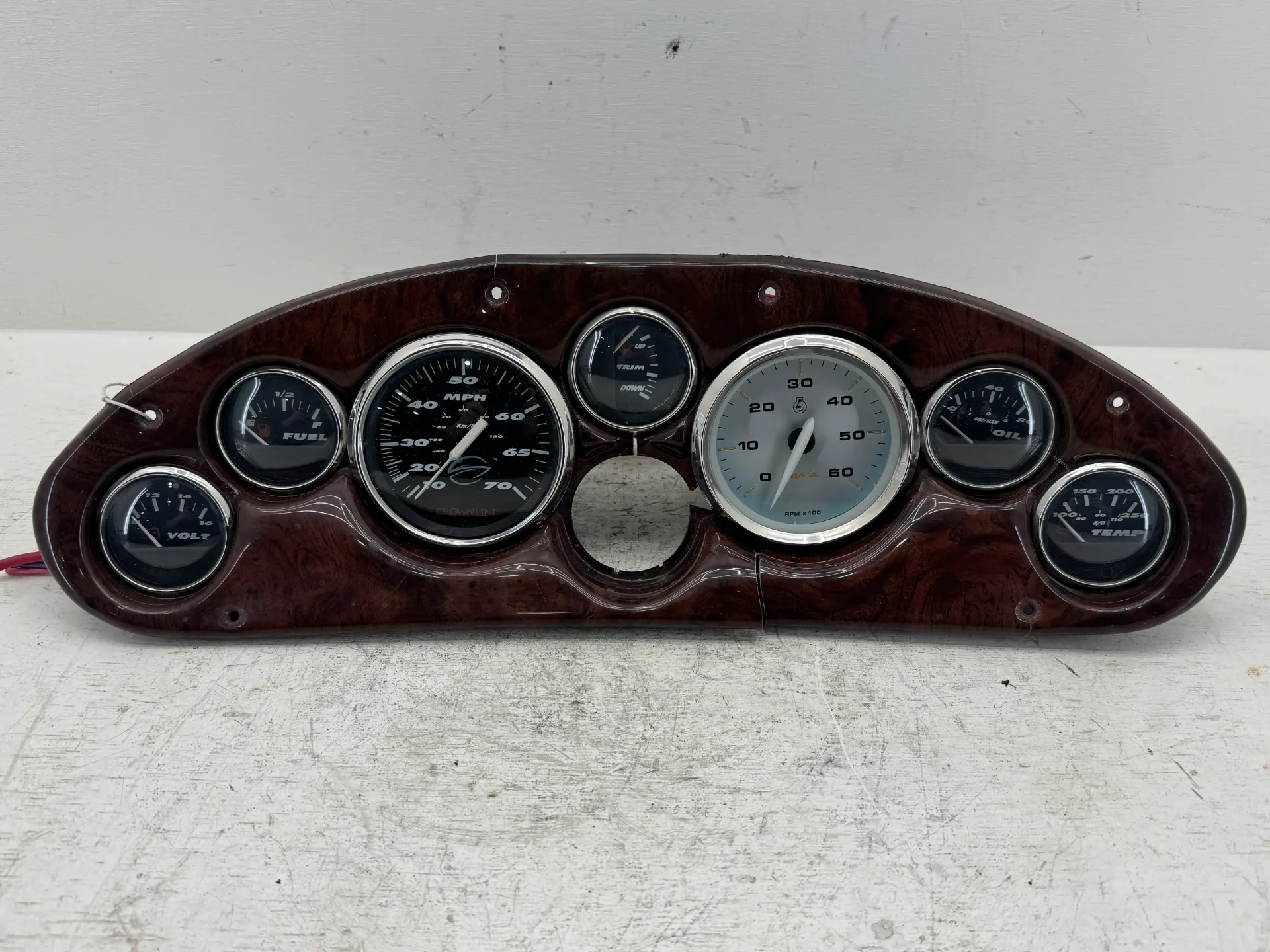 OEM 2005 Crownline Woodgrain Dash Gauge Panel Assembly | Faria Gauges