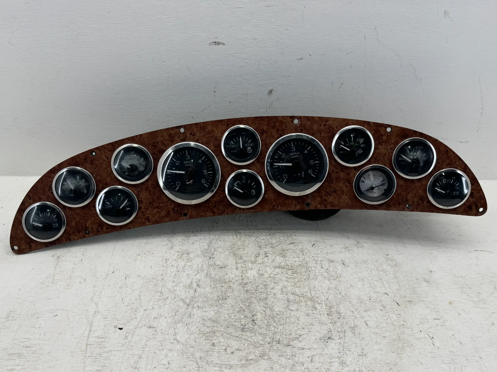OEM 2001 Sea Ray 290 Sundancer Gauge Cluster Dash Panel Dual Engine Instrument Set