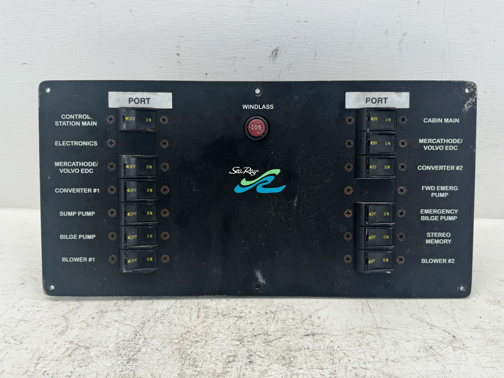 OEM Sea Ray 290 Sundancer 12V DC Electrical Breaker Panel Windlass 2001