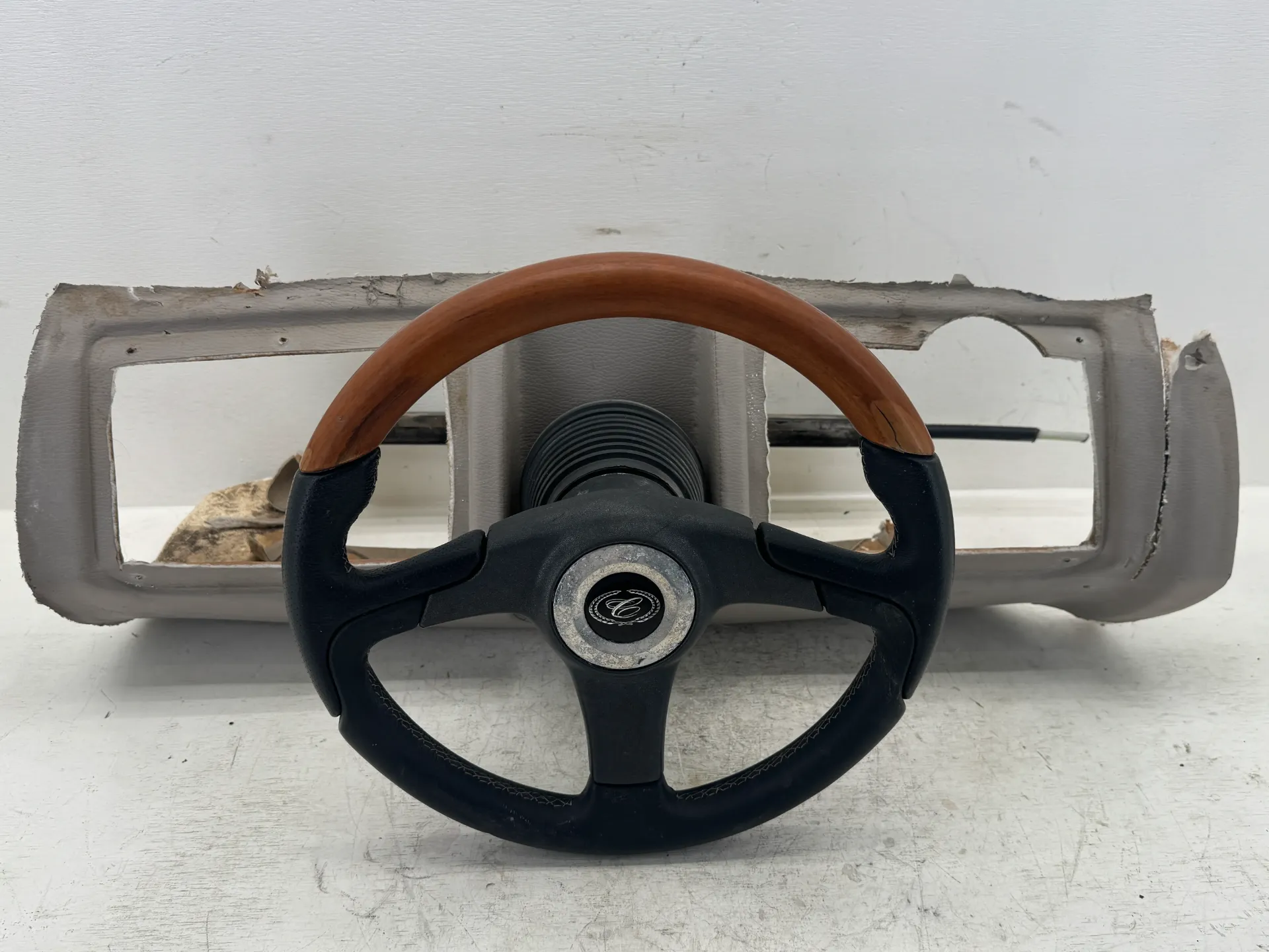 OEM Cobalt Boat Tilt Steering Wheel Helm Teleflex Rack Assembly Wood Leather