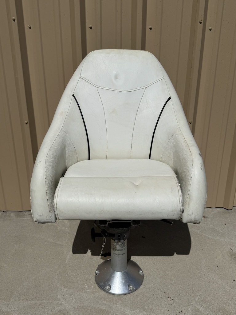 2002 Rinker Boat Captain Helm Seat w/ Flip-Up Bolster Swivel Pedestal
