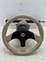 OEM 1999 Rinker Boat Steering Wheel Tilt Helm Rack Steering Assembly Beige Woodgrain